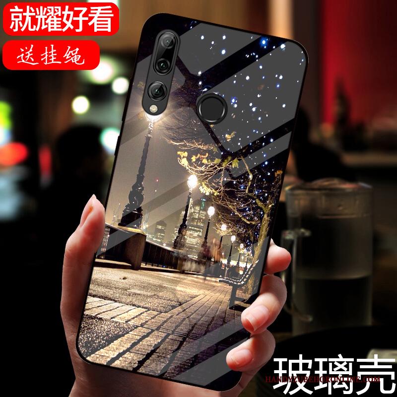 Huawei P Smart+ 2019 Glas Zwart Hoesje Telefoon Spiegel Geschilderd Spotprent