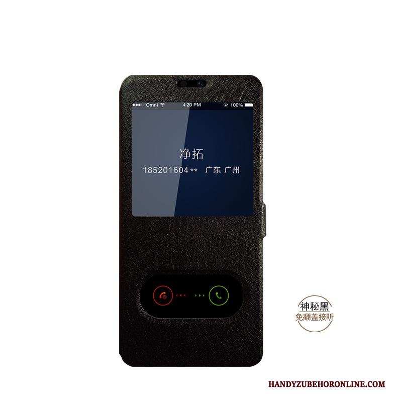 Huawei P Smart 2019 Hoesje Blauw Hoes Zijde Leren Etui Folio Mobiele Telefoon Windows
