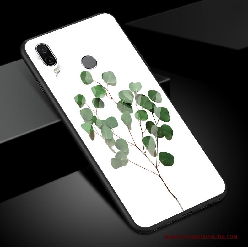 Huawei P Smart 2019 Hoesje Hoes Kunst Glas Elegante Vers Wit Mini