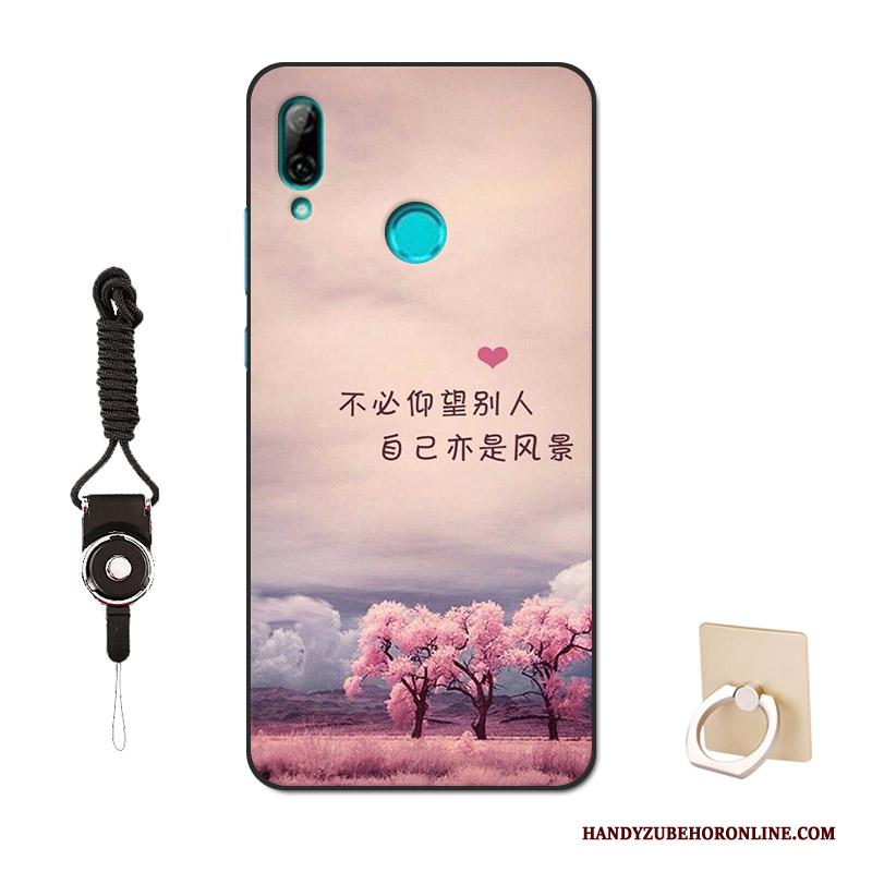 Huawei P Smart 2019 Hoesje Patroon Zacht Mode Trendy Merk Zwart Anti-fall Skärmskydd