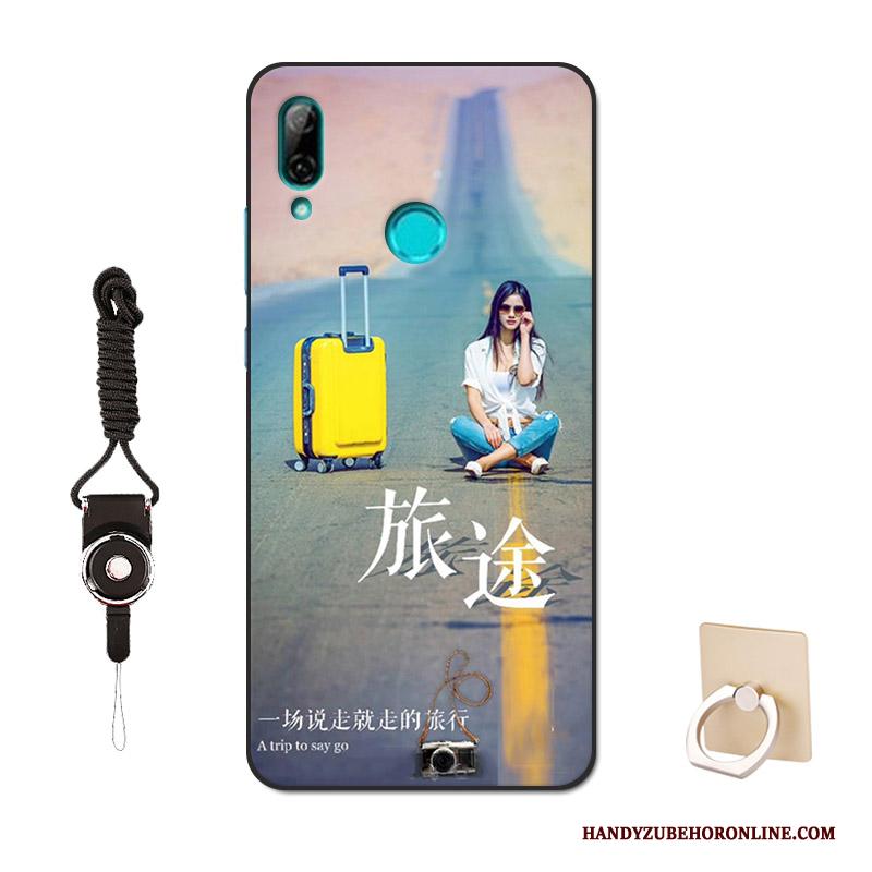 Huawei P Smart 2019 Hoesje Patroon Zacht Mode Trendy Merk Zwart Anti-fall Skärmskydd