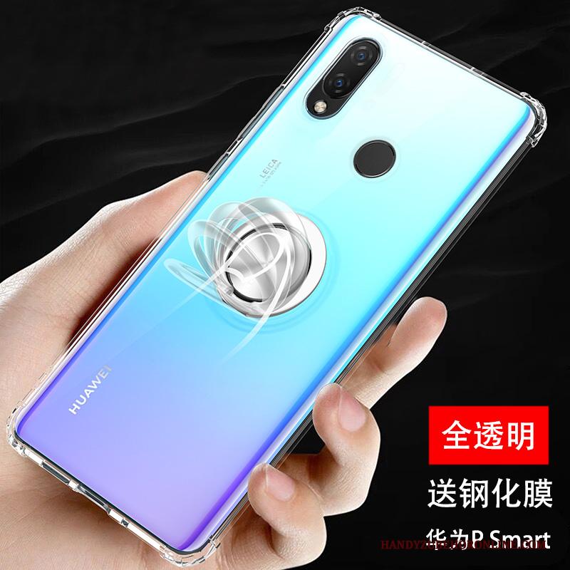 Huawei P Smart+ 2019 Hoesje Telefoon Ring Doorzichtig Anti-fall All Inclusive Blauw Bescherming