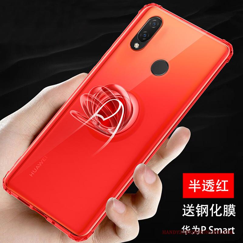 Huawei P Smart+ 2019 Hoesje Telefoon Ring Doorzichtig Anti-fall All Inclusive Blauw Bescherming