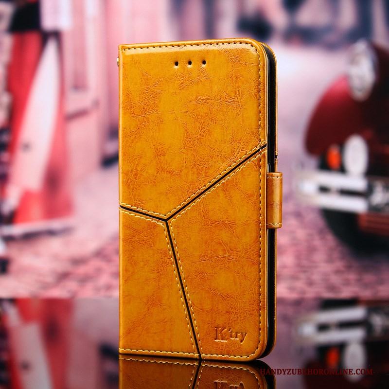 Huawei P Smart 2019 Ondersteuning Leren Etui Klittenband Rood Hoesje Telefoon Mode