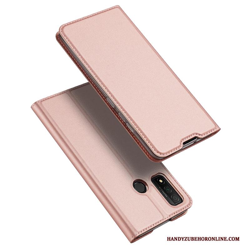 Huawei P Smart 2020 Goud Clamshell Hoesje Telefoon Dun Magnetisch Leren Etui Kaart