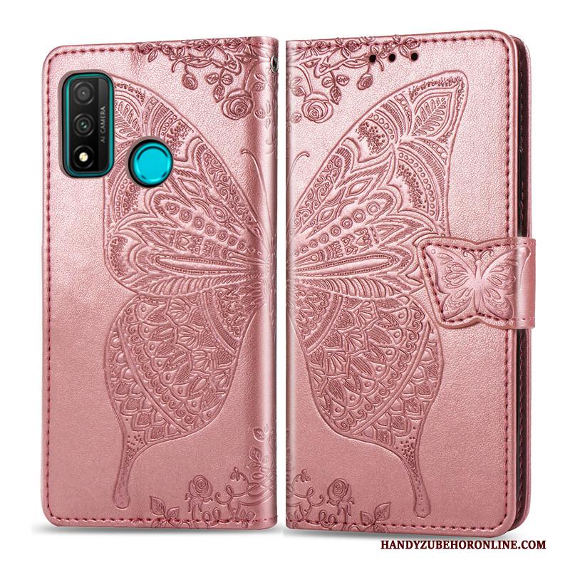 Huawei P Smart 2020 Hoesje Mooie Hoes Hanger Reliëf Vlinder Bescherming Folio