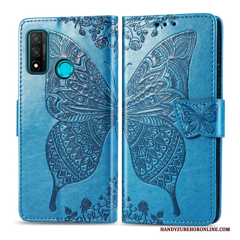 Huawei P Smart 2020 Hoesje Mooie Hoes Hanger Reliëf Vlinder Bescherming Folio