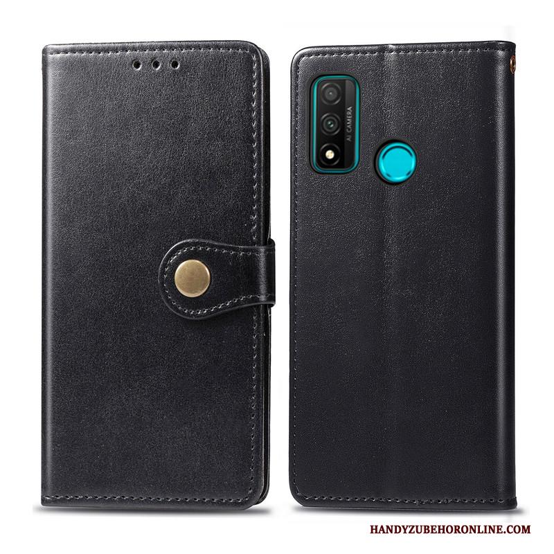 Huawei P Smart 2020 Hoesje Telefoon Folio Bescherming Leren Etui Effen Kleur Hanger Eenvoudige