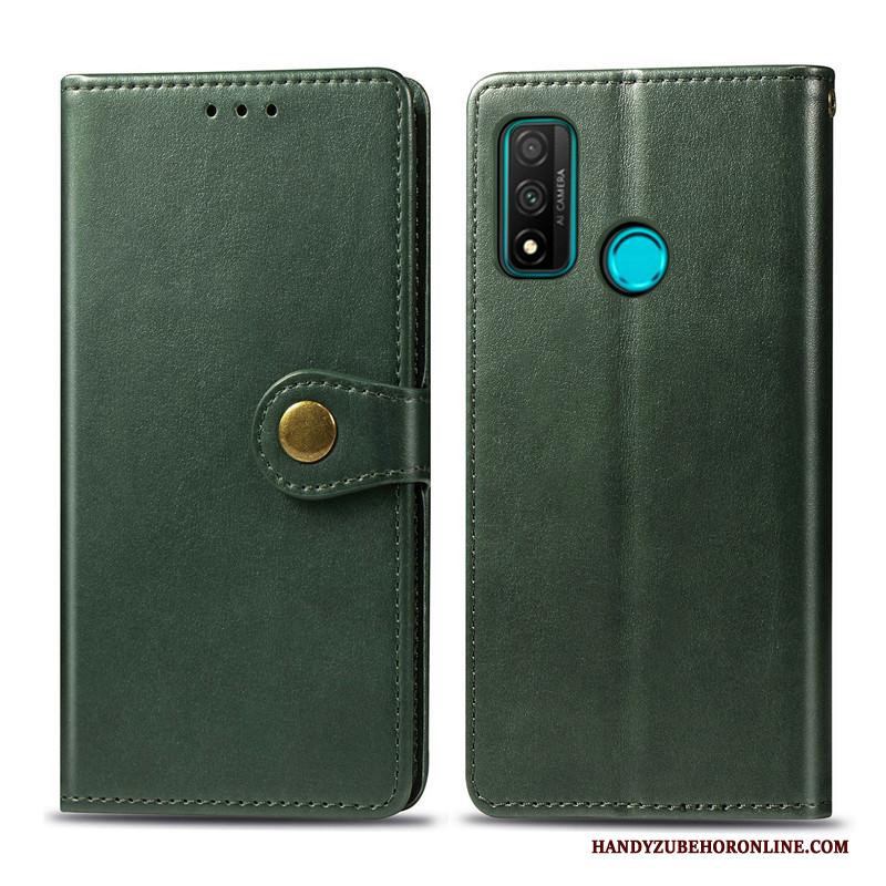 Huawei P Smart 2020 Hoesje Telefoon Folio Bescherming Leren Etui Effen Kleur Hanger Eenvoudige