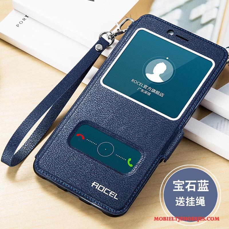 Huawei P Smart All Inclusive Clamshell Leren Etui Rood Hoesje Telefoon Siliconen Bescherming