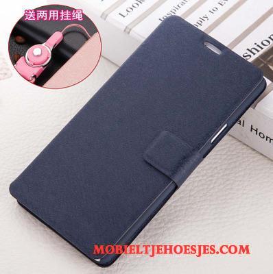 Huawei P Smart Bescherming Rood Leren Etui Folio Skärmskydd Hoesje Telefoon Hanger