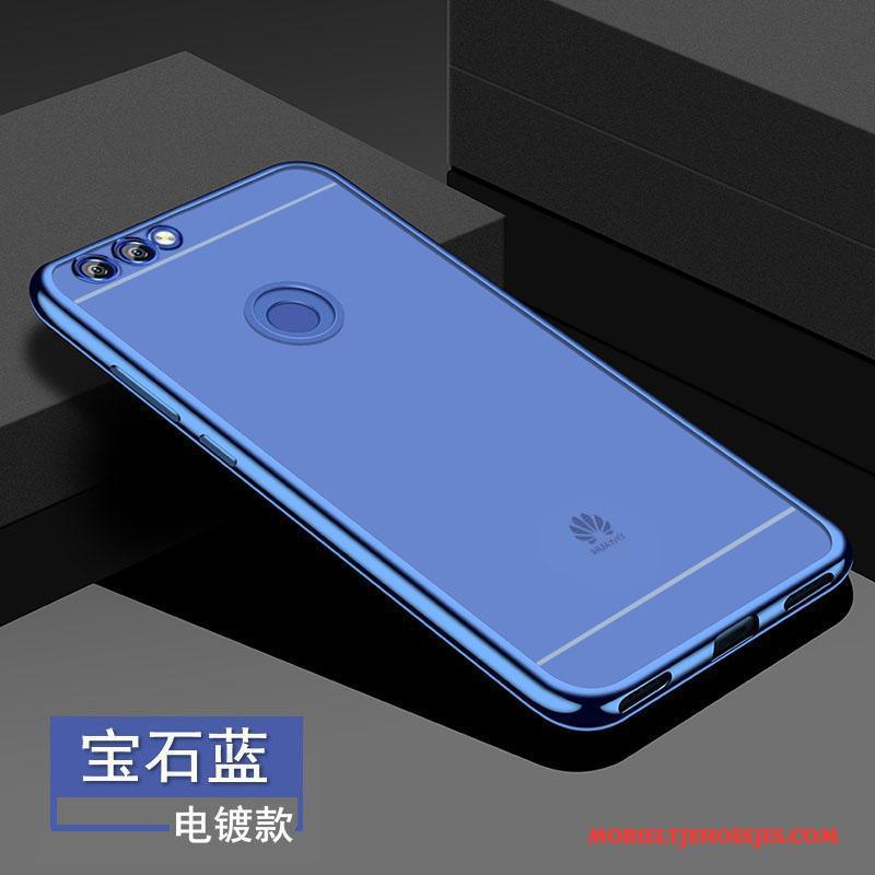 Huawei P Smart Blauw Zacht Anti-fall Siliconen Hoesje Telefoon Doorzichtig Bescherming