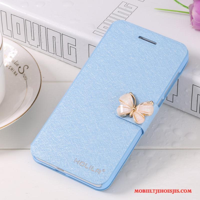 Huawei P Smart Hoes Hoesje Telefoon Folio Leren Etui Anti-fall Lichtblauw Bescherming