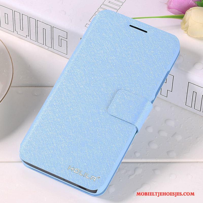 Huawei P Smart Hoes Hoesje Telefoon Folio Leren Etui Anti-fall Lichtblauw Bescherming
