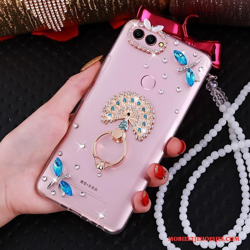 Huawei P Smart Hoesje Telefoon Bescherming Hanger Ring Persoonlijk Met Strass Anti-fall