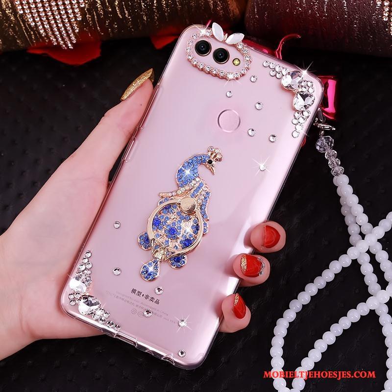 Huawei P Smart Hoesje Telefoon Bescherming Hanger Ring Persoonlijk Met Strass Anti-fall