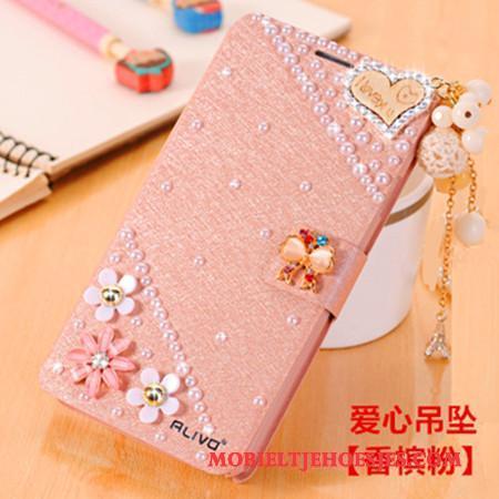 Huawei P Smart Hoesje Telefoon Roze Anti-fall Leren Etui Clamshell Bescherming