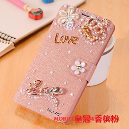 Huawei P Smart Hoesje Telefoon Roze Anti-fall Leren Etui Clamshell Bescherming