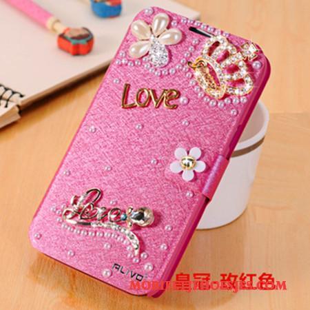 Huawei P Smart Hoesje Telefoon Roze Anti-fall Leren Etui Clamshell Bescherming