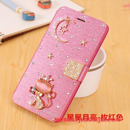 Huawei P Smart Hoesje Telefoon Roze Anti-fall Leren Etui Clamshell Bescherming