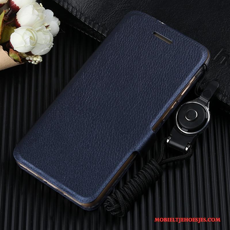 Huawei P Smart Leren Etui Anti-fall Hoesje Telefoon Hanger Siliconen All Inclusive Bescherming