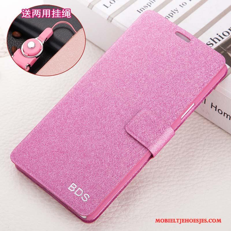 Huawei P Smart Leren Etui Roze Anti-fall Hoesje Folio Bescherming Telefoon