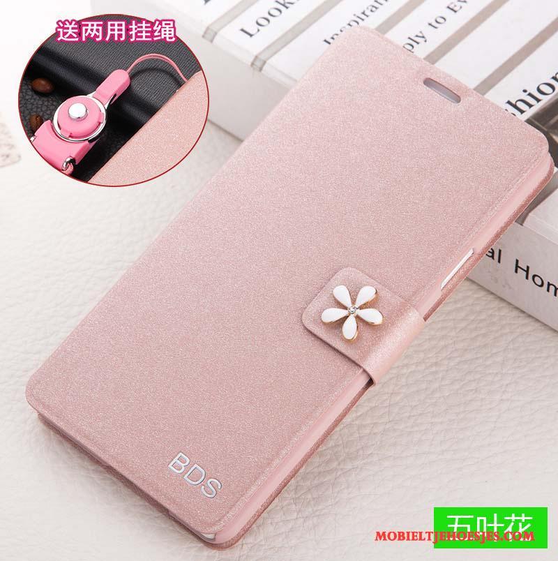 Huawei P Smart Leren Etui Roze Anti-fall Hoesje Folio Bescherming Telefoon