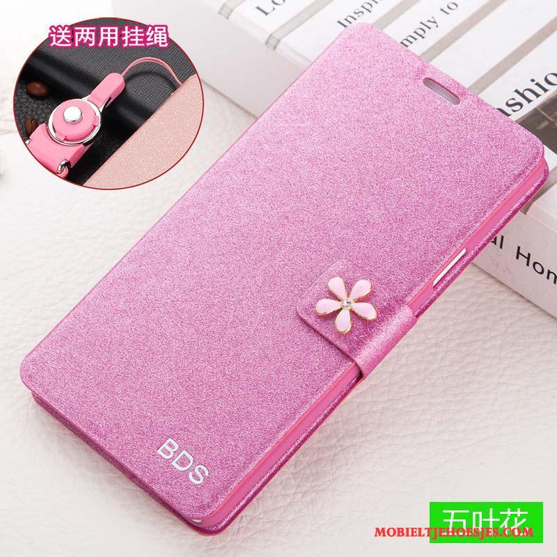 Huawei P Smart Leren Etui Roze Anti-fall Hoesje Folio Bescherming Telefoon