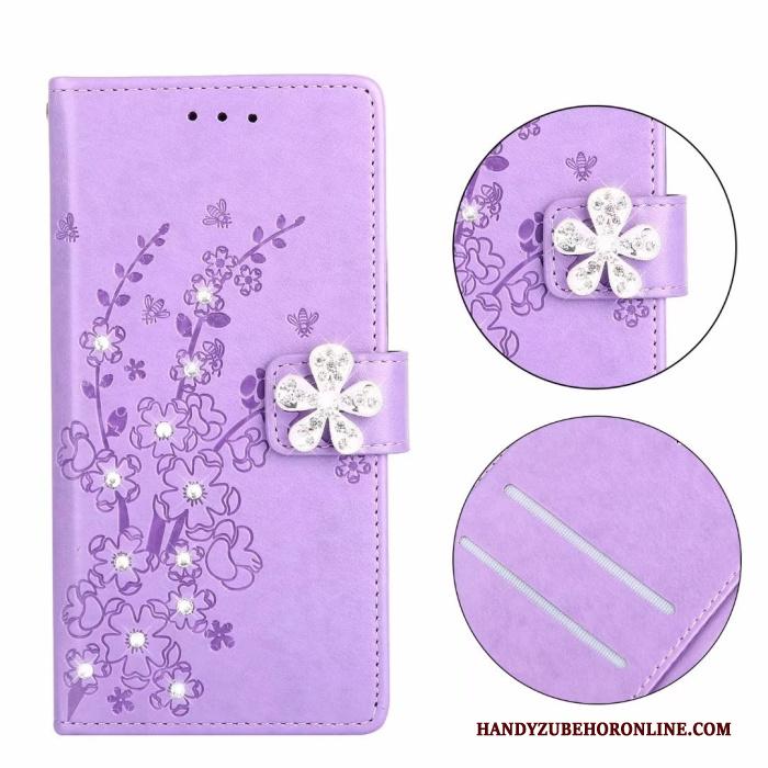 Huawei P Smart+ Met Strass Hoesje Telefoon Leren Etui Trendy Merk Zacht Hanger Folio