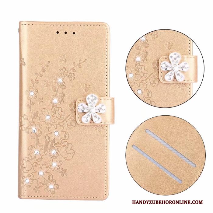 Huawei P Smart+ Met Strass Hoesje Telefoon Leren Etui Trendy Merk Zacht Hanger Folio