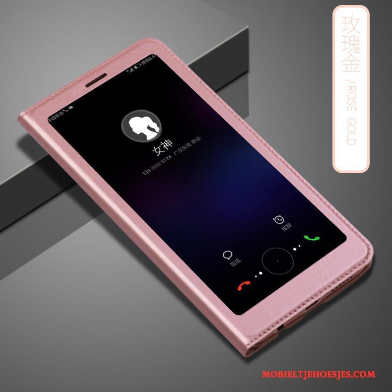 Huawei P Smart Mobiele Telefoon Hoesje Anti-fall Rood Clamshell Leren Etui Bescherming
