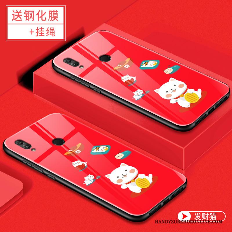 Huawei P Smart+ Rood Bescherming Siliconen Hoes Mobiele Telefoon Anti-fall Hoesje Telefoon