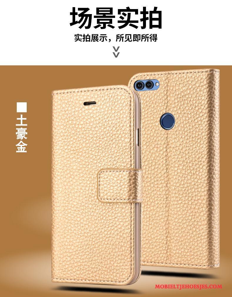 Huawei P Smart Rood Hoes Anti-fall Leren Etui All Inclusive Bescherming Hoesje Telefoon