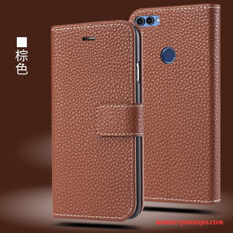 Huawei P Smart Rood Hoes Anti-fall Leren Etui All Inclusive Bescherming Hoesje Telefoon