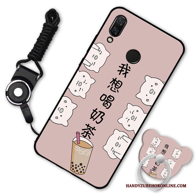 Huawei P Smart Z Hanger Eenvoudig Inkt Hoesje Telefoon Coole Spotprent Perzik Bloesem
