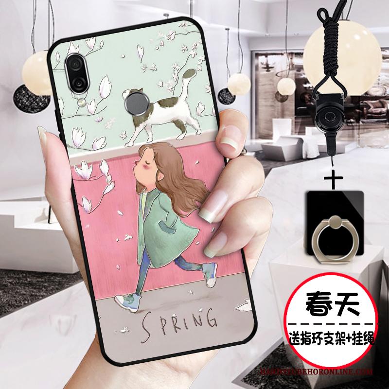 Huawei P Smart Z Hoesje Anti-fall All Inclusive Roze Bescherming Zacht Spotprent Hoes
