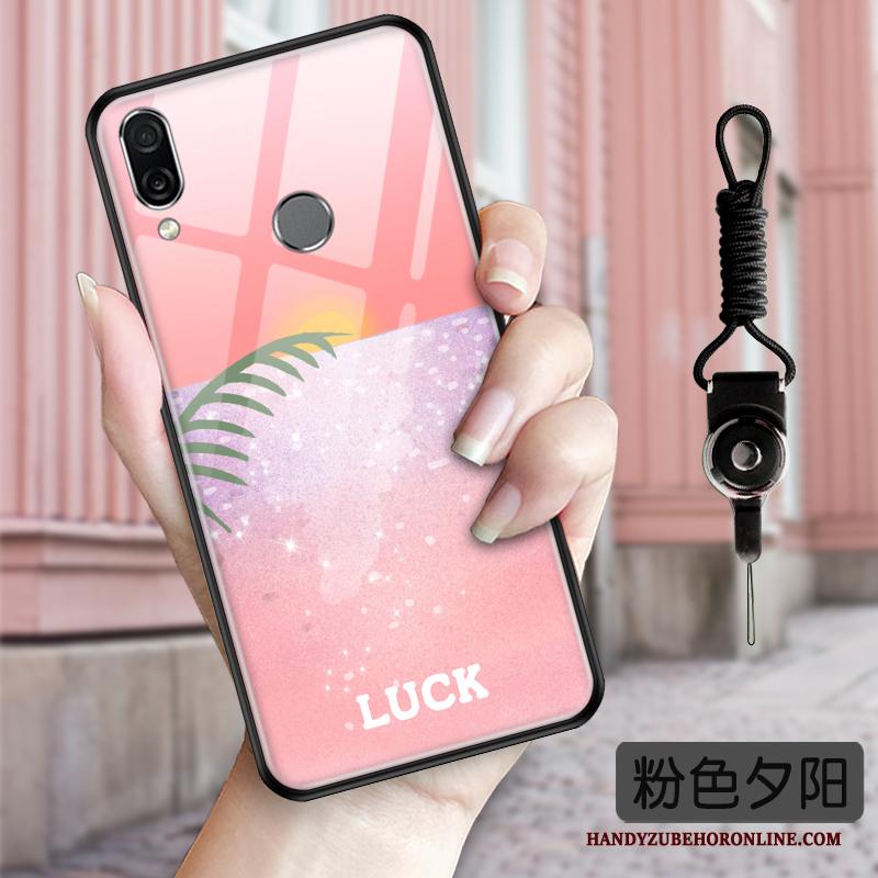 Huawei P Smart Z Hoesje Siliconen Anti-fall Bescherming Zacht Roze Glas High End