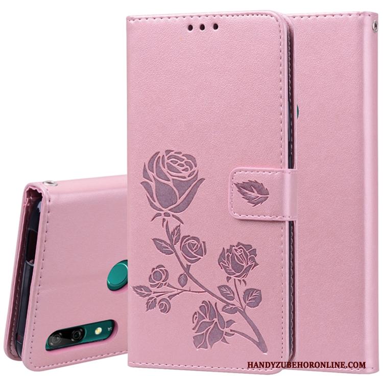 Huawei P Smart Z Hoesje Telefoon Roze Leren Etui