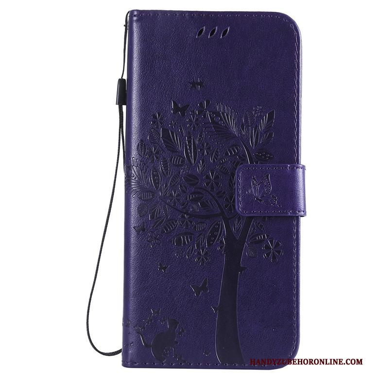 Huawei P Smart Z Leren Etui Bescherming Folio Anti-fall Hoesje Telefoon Blauw Zacht