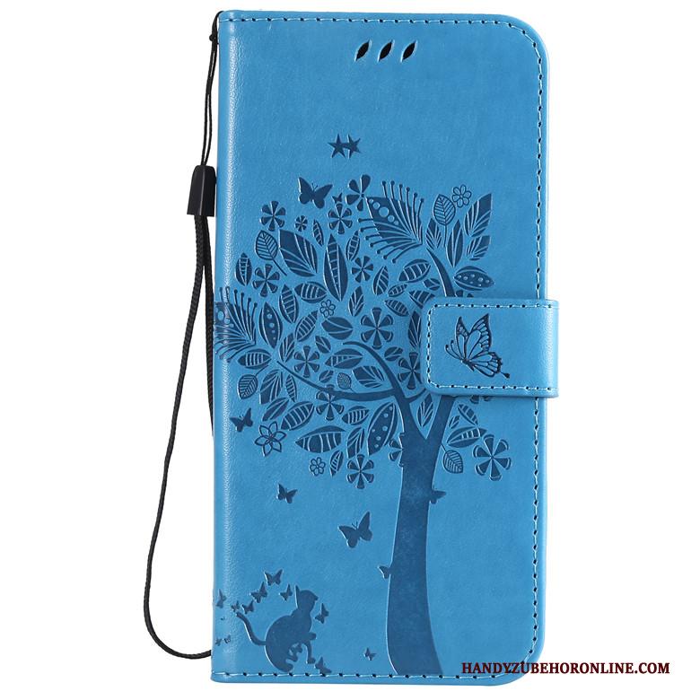 Huawei P Smart Z Leren Etui Bescherming Folio Anti-fall Hoesje Telefoon Blauw Zacht