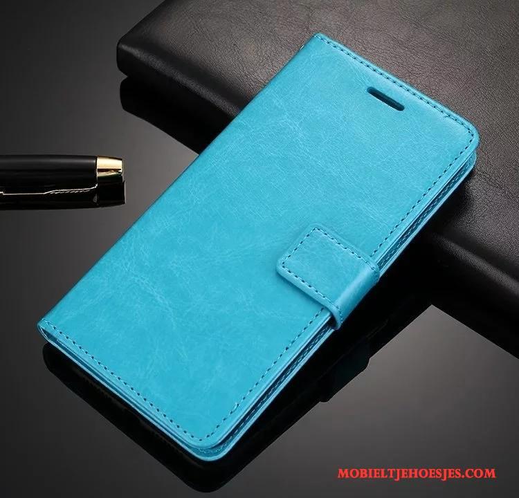 Huawei P Smart Zacht Leren Etui Anti-fall Hoesje Rood Folio Telefoon