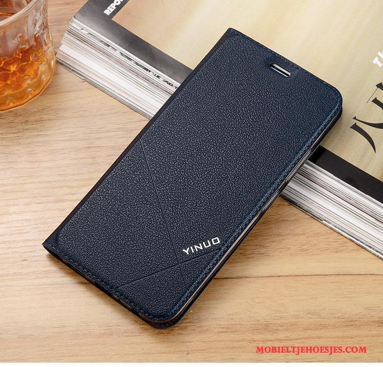 Huawei P Smart Zacht Roze Leren Etui Siliconen Folio All Inclusive Hoesje Telefoon