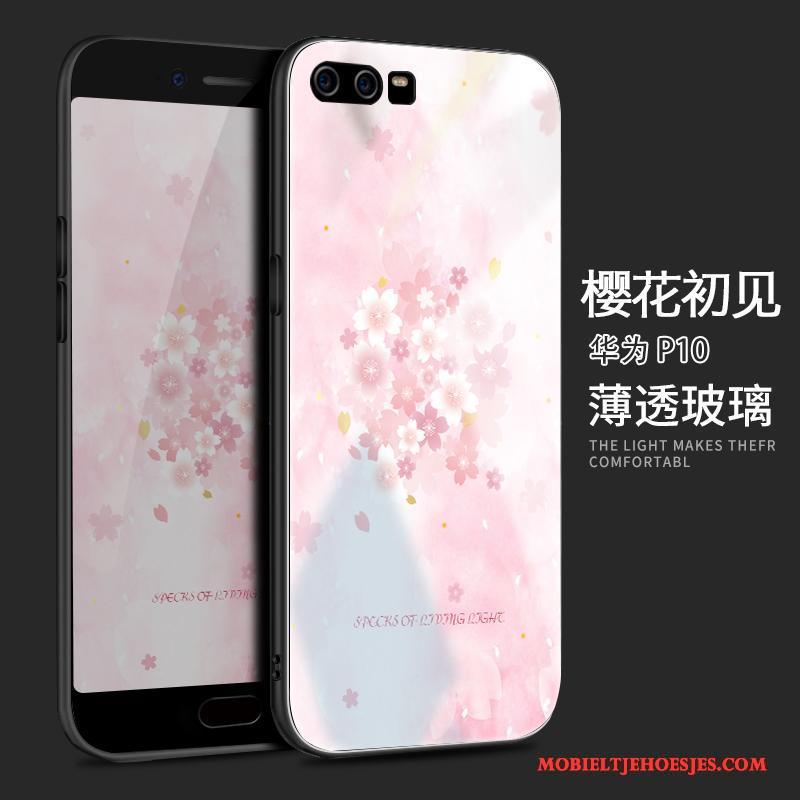 Huawei P10 Hoes Bescherming Trendy Merk Hoesje Telefoon Siliconen Purper Anti-fall