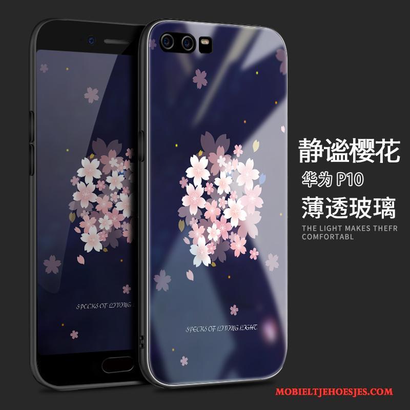 Huawei P10 Hoes Bescherming Trendy Merk Hoesje Telefoon Siliconen Purper Anti-fall