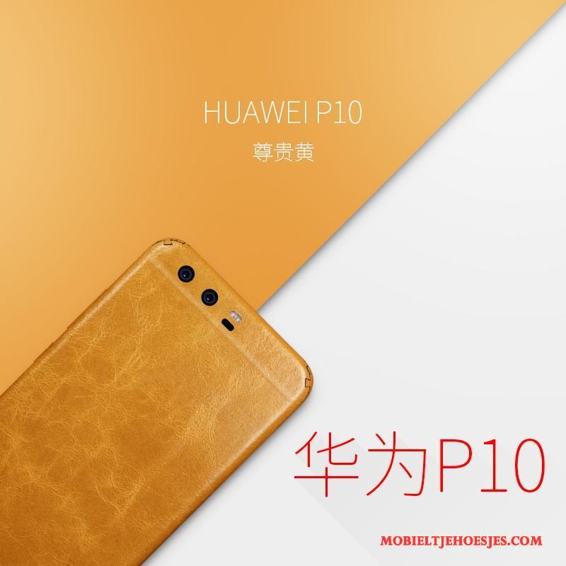 Huawei P10 Hoes Rood Hoesje Telefoon Skärmskydd Leren Etui Dun Bescherming