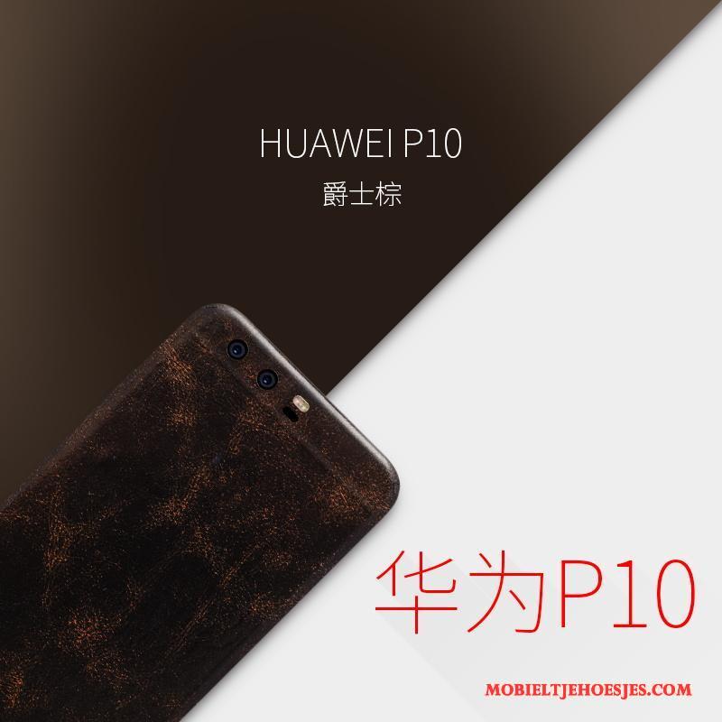 Huawei P10 Hoes Rood Hoesje Telefoon Skärmskydd Leren Etui Dun Bescherming