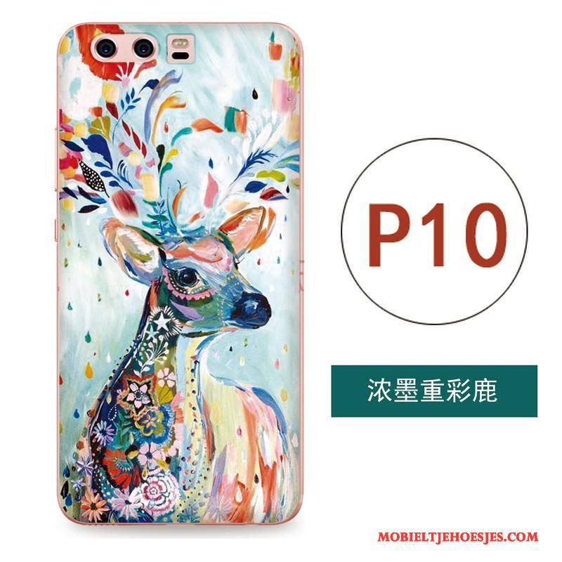 Huawei P10 Hoesje Chinese Stijl Scheppend Reliëf Hoes Kunst Hanger Siliconen