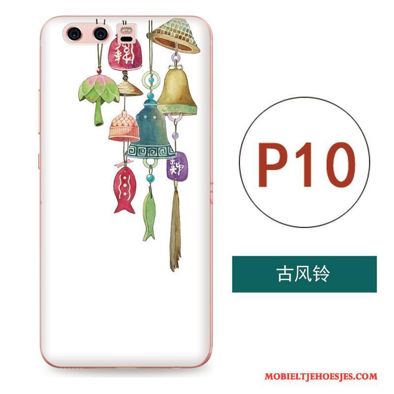 Huawei P10 Hoesje Chinese Stijl Scheppend Reliëf Hoes Kunst Hanger Siliconen