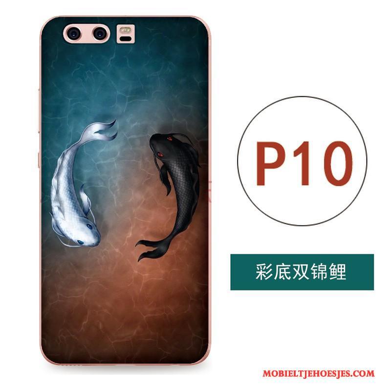 Huawei P10 Hoesje Chinese Stijl Scheppend Reliëf Hoes Kunst Hanger Siliconen