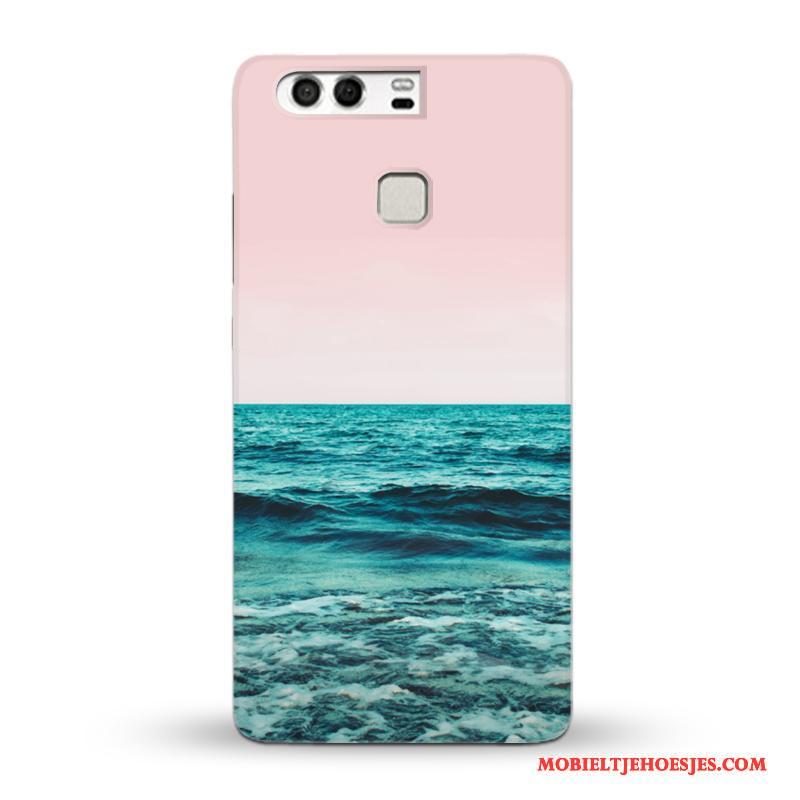 Huawei P10 Hoesje Telefoon Groen Jeugd Original Kunst Schrobben Landschap